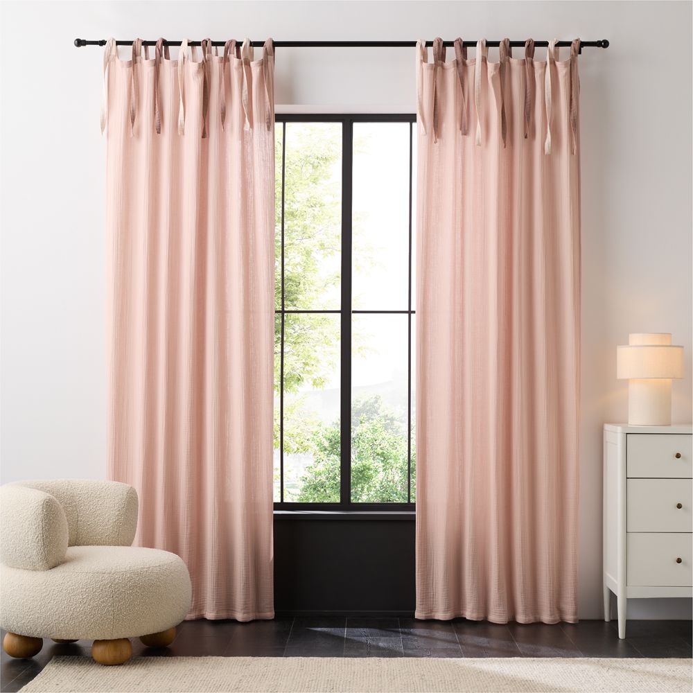 Lilac Rose Tie Organic Cotton Muslin Kids Curtain Panel