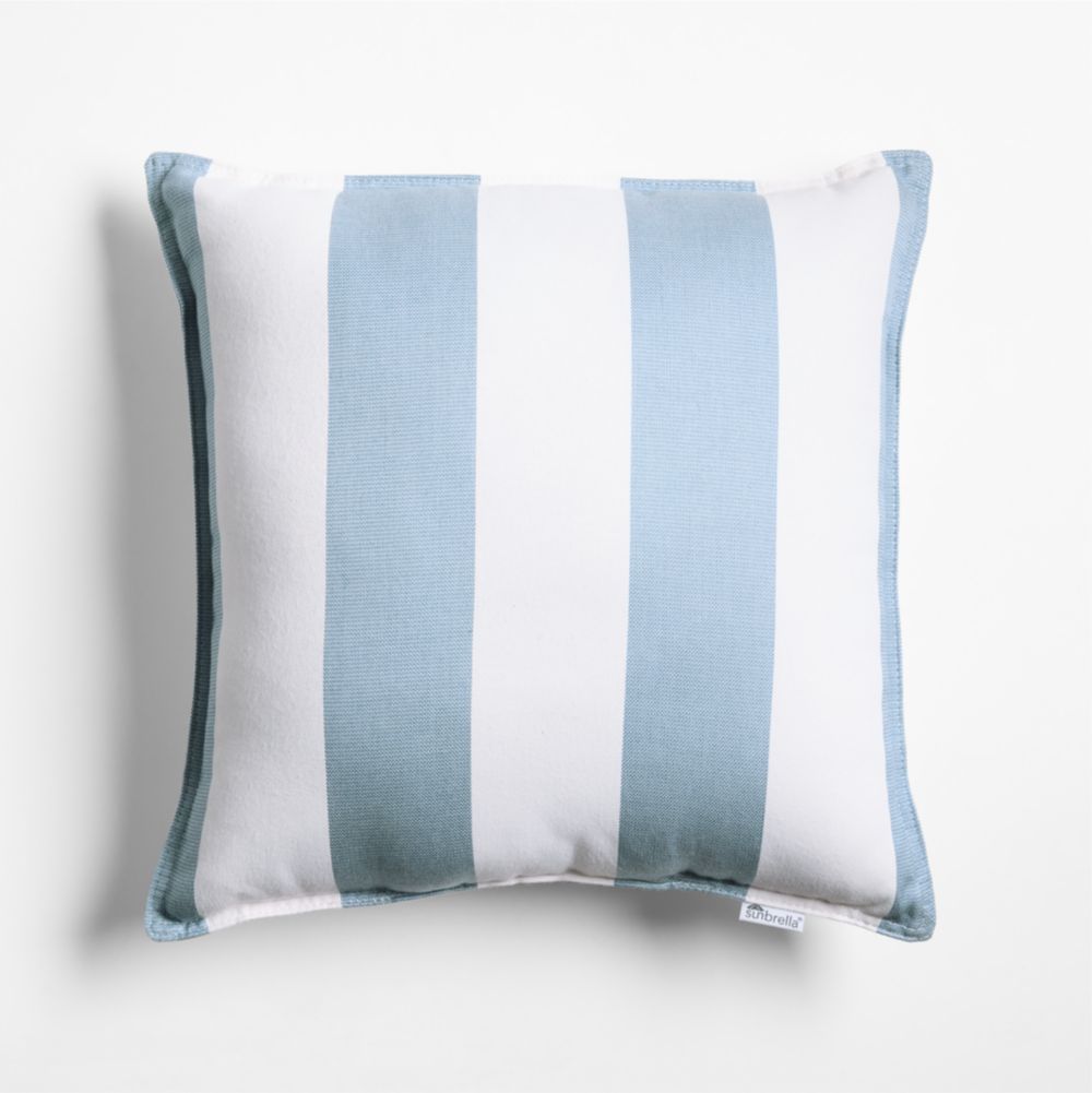 Sunbrella 20"x20" Cabana Bunbury Blue Stripe Outdoor Throw Pillow