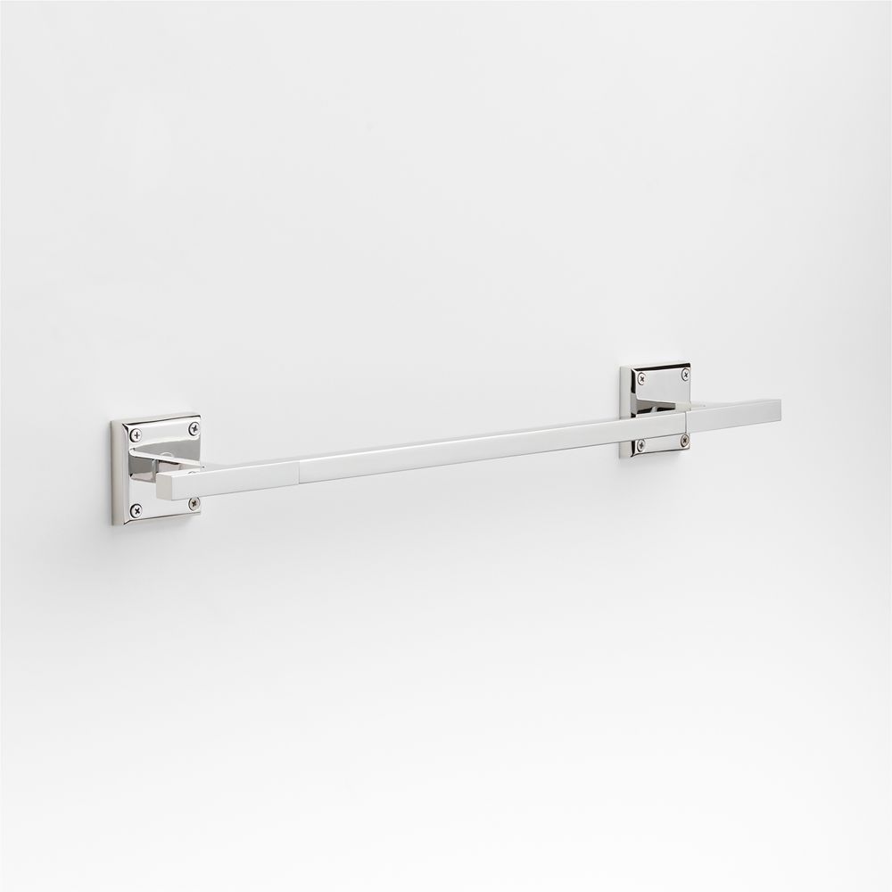 Square Edge Polished Chrome Bath Towel Bars