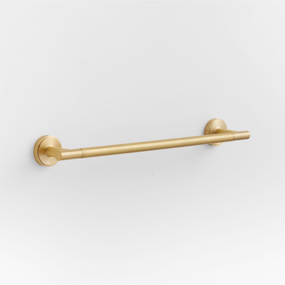 Modern Flat-End Brushed Brass Bath Towel Bars