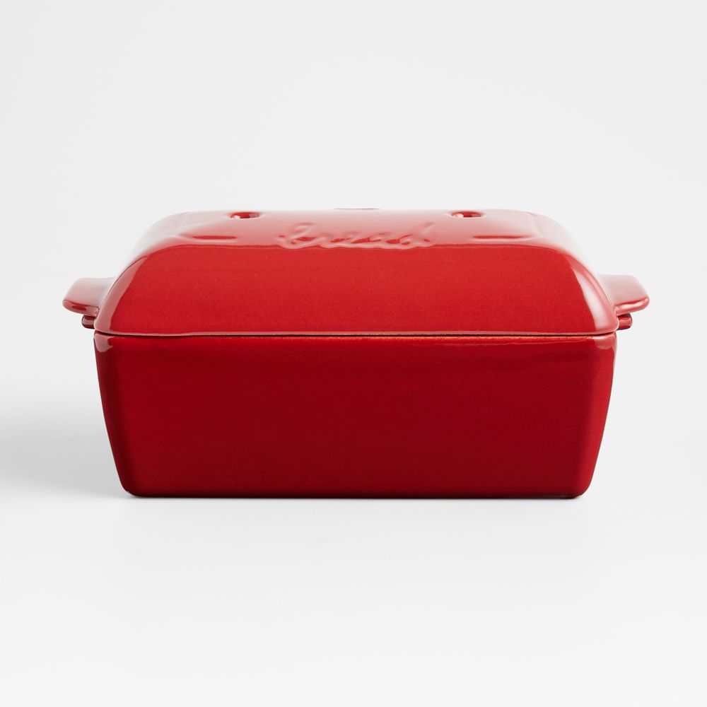 Emile Henry Burgundy Bread Loaf Baking Dish with Lid