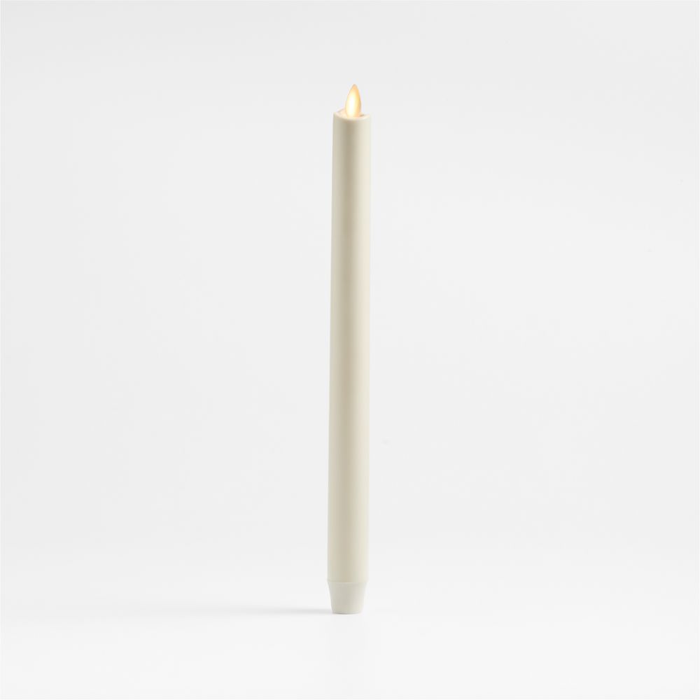 Flicker Flameless White Taper Candle 12"