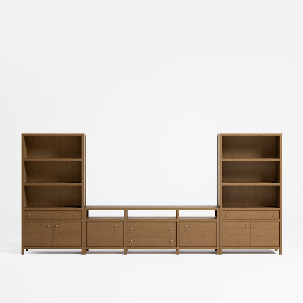 Keane Driftwood Storage Media Console Set (152"- 166")