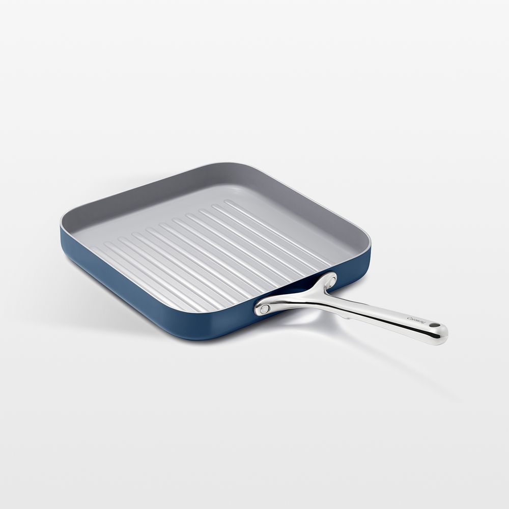 Caraway Navy Ceramic Nonstick Square Grill Pan