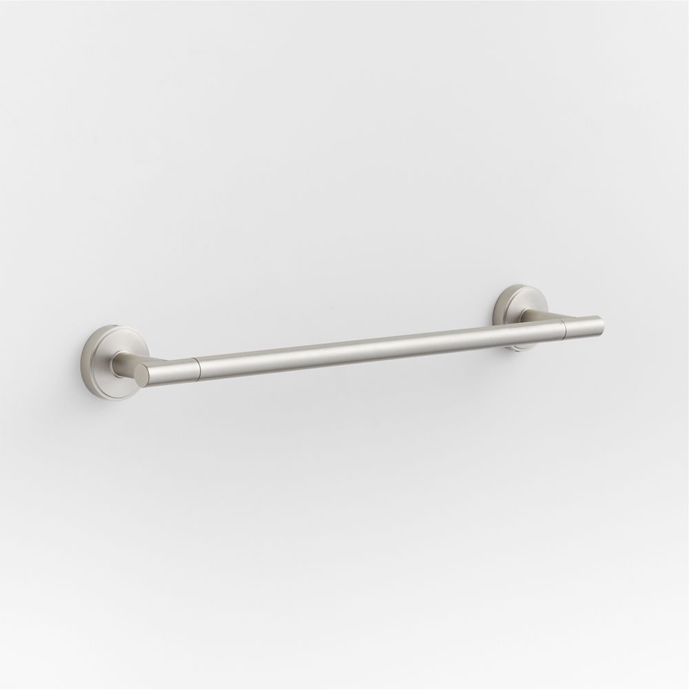 Modern Flat-End Brushed Nickel Bath Towel Bars