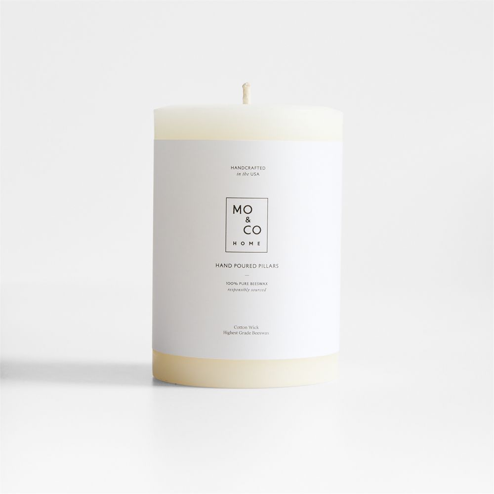 White Beeswax Pillar Candles
