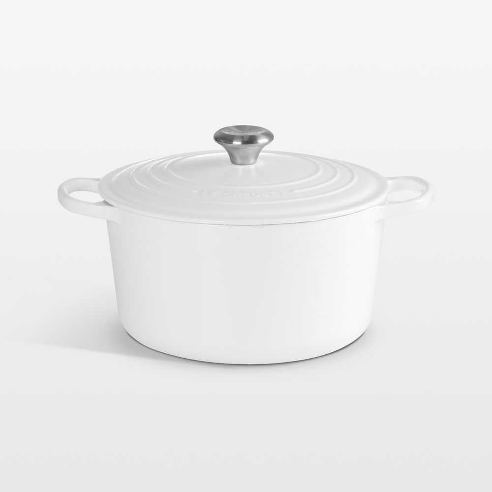 Le Creuset Signature 6.5-Qt. White Enameled Cast Iron Deep Round Dutch Oven