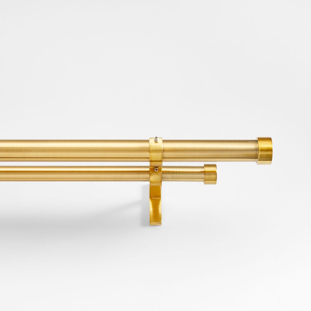 1" Double Curtain Rod and End Cap Finial Hardware Set