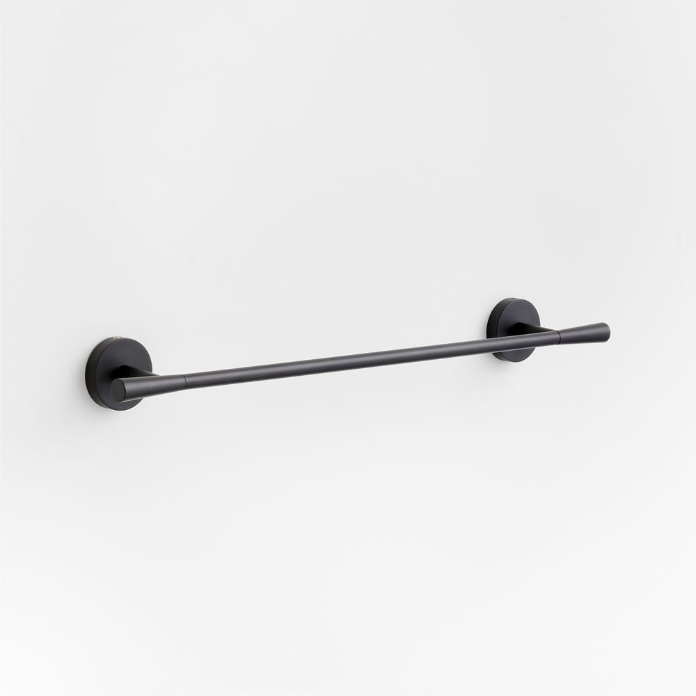 Tapered Matte Black Bath Towel Bars
