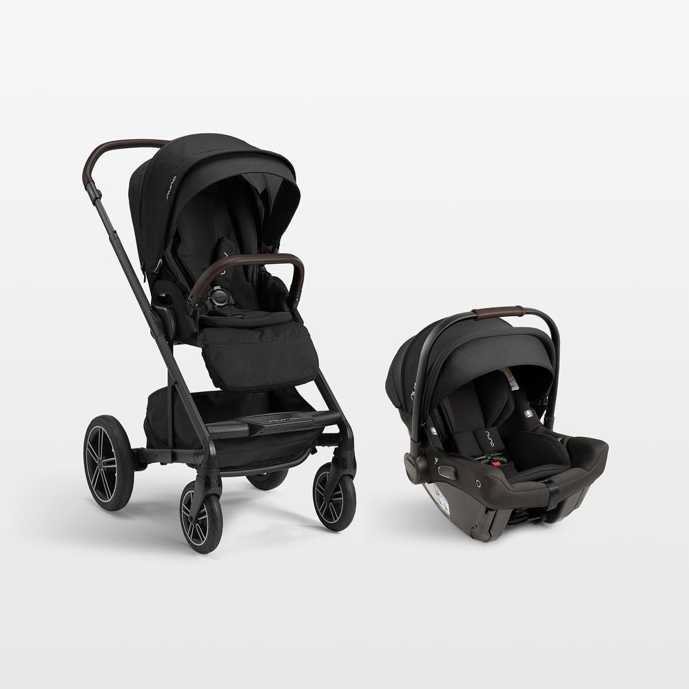 Nuna PIPA Urbn Caviar Black Baseless Baby Car Seat + MIXX Next Stroller Travel System