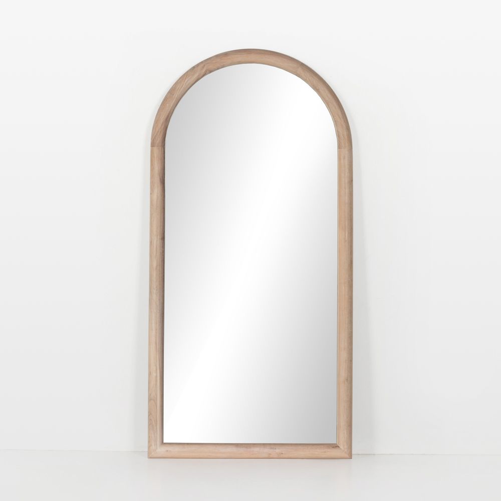 Romy White Washed Acacia Floor Mirror 38" x 77"