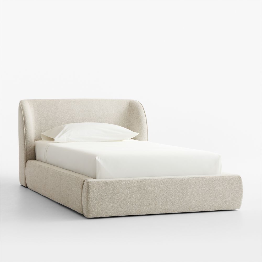 Scout Shelter Cream Upholstered Kids Twin Bed