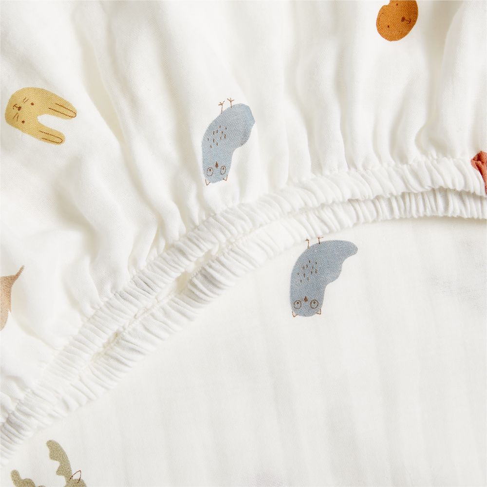 Supersoft Forest Animals 100% Organic Cotton Baby Crib Fitted Sheet