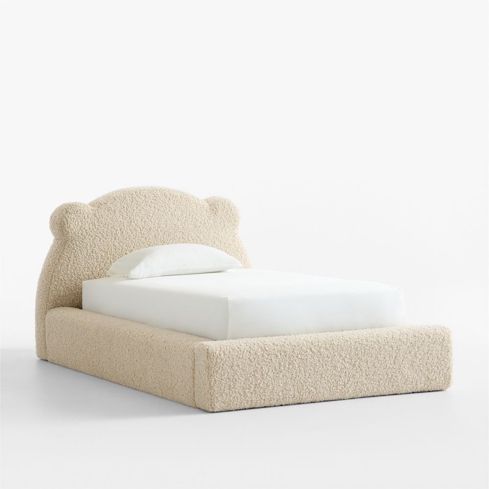 Little Bear Beige Sherpa Toddler Bed