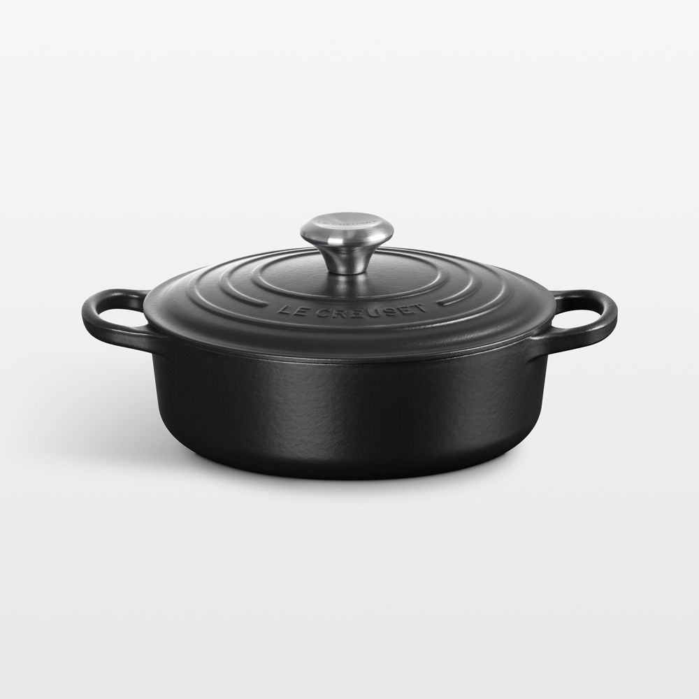 Le Creuset Signature 3.5-Qt. Licorice Enameled Cast Iron Round Wide Dutch Oven