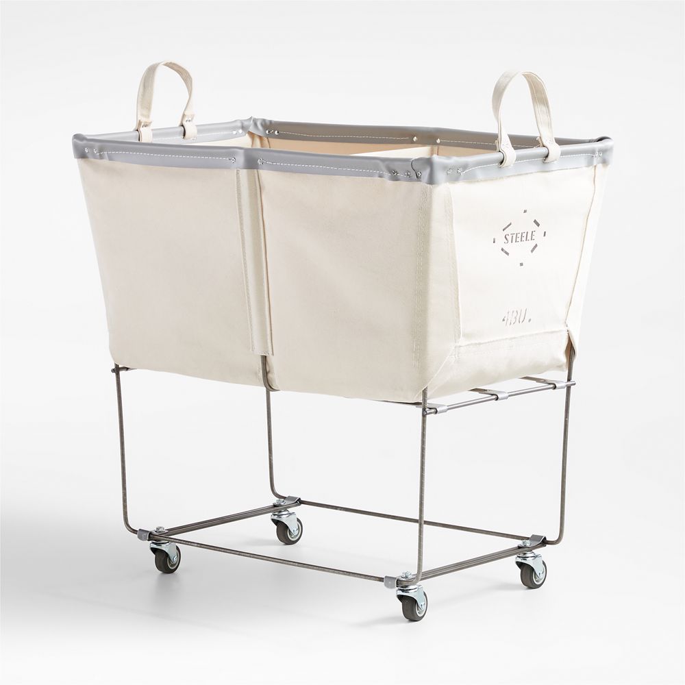 Steele 4-Bushel Canvas Divided Sorter Rolling Laundry Hamper