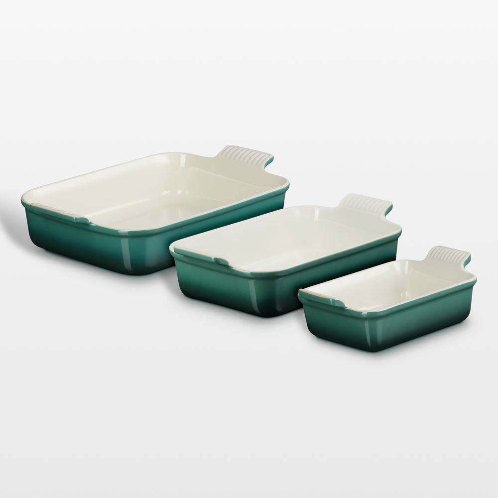 Le Creuset Heritage Artichaut Stoneware 3-Piece Rectangular Baking Dishes Set
