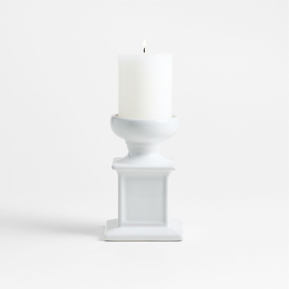 Firenze White Ceramic Candle Holders