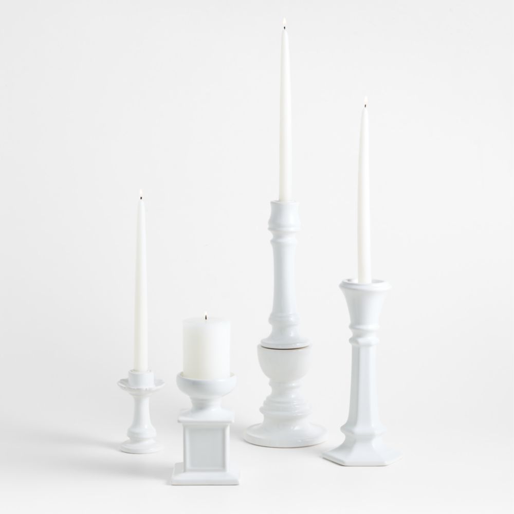 Alternative view of Firenze White Ceramic Candle Holders