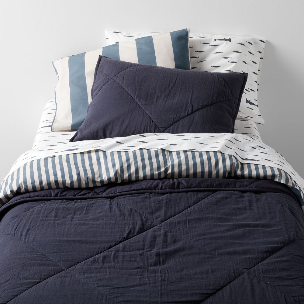 Supersoft Midnight Navy Blue Organic Cotton Gauze Kids Quilt