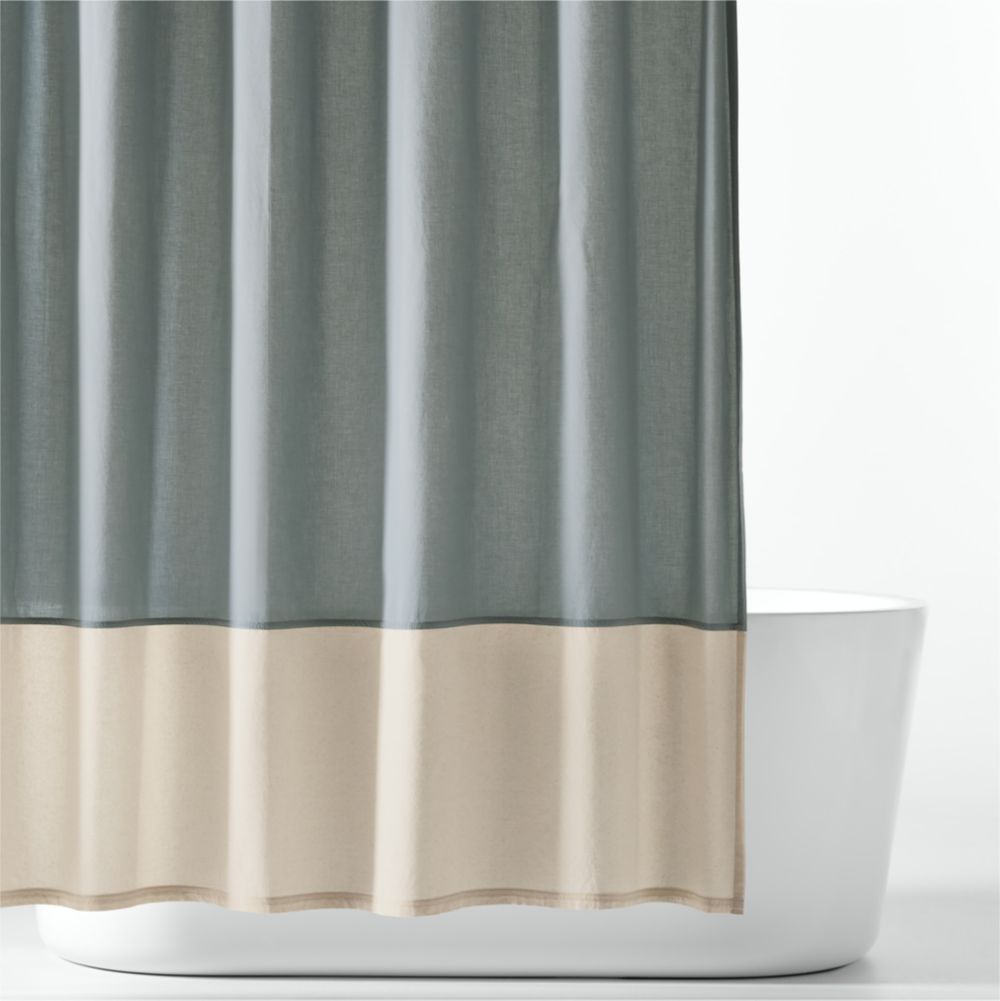 HueDrop Mist Blue Organic Cotton Kids Shower Curtain