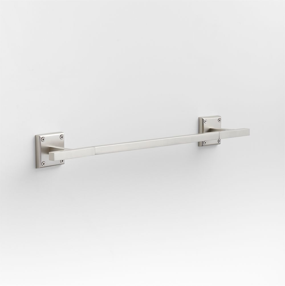 Square Edge Brushed Nickel Bath Towel Bars