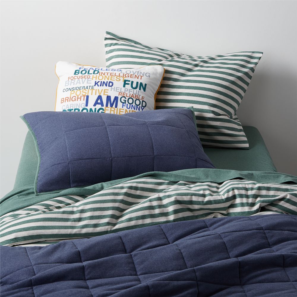 Comfy Tee Navy Blue Reversible Organic Cotton Jersey Kids Quilt