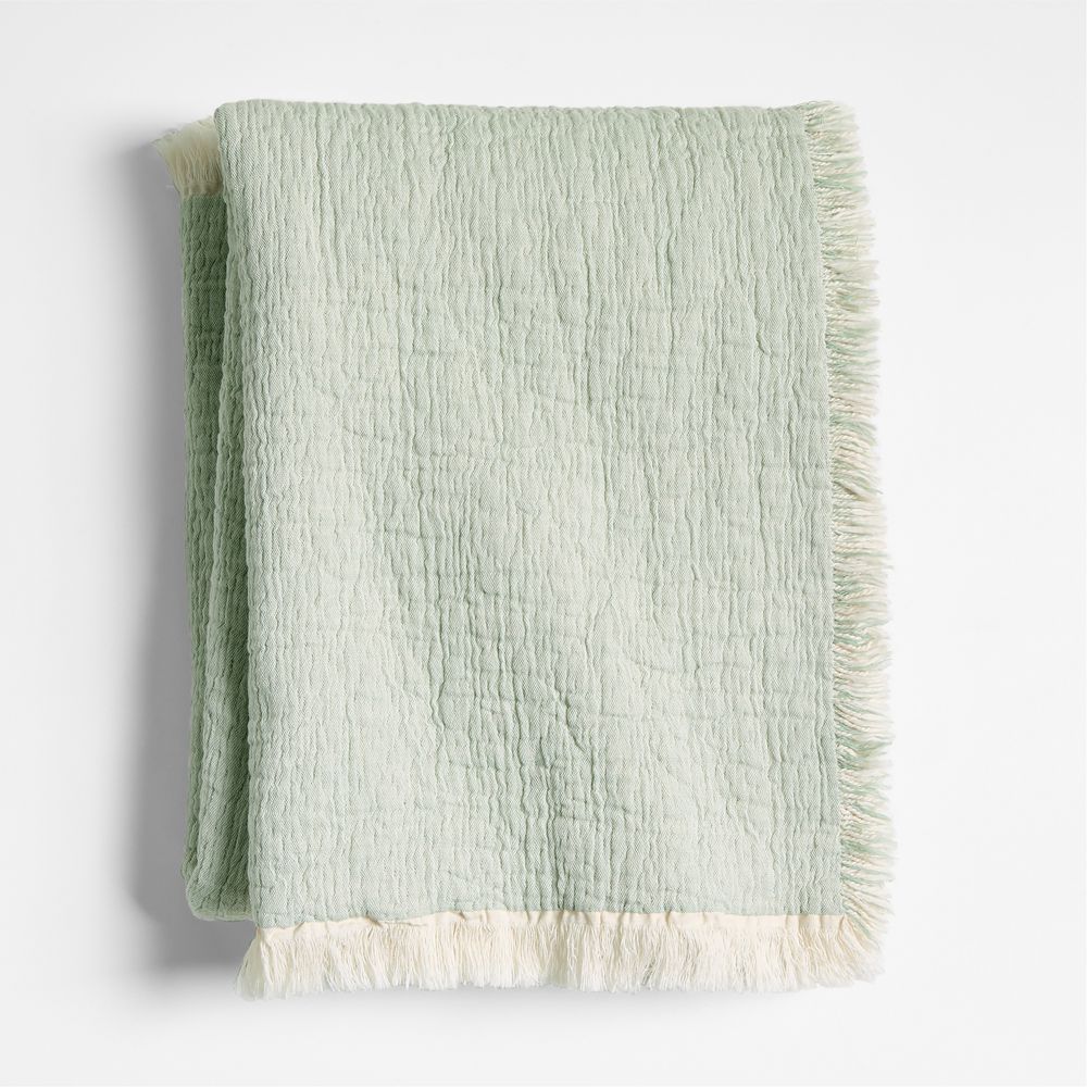 Supersoft Organic Cotton Gauze Verte Green Baby Stroller Blanket