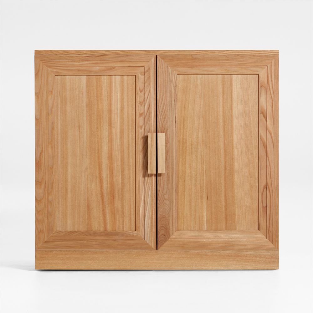 Calypso 36" Natural Elm Wood Cabinet with Doors