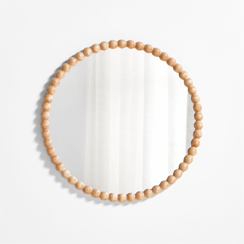 Jenny Lind Maple Wood 30" Round Kids Wall Mirror