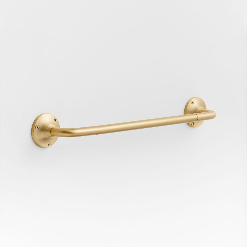 Classic Round Brushed Brass Bath Towel Bars