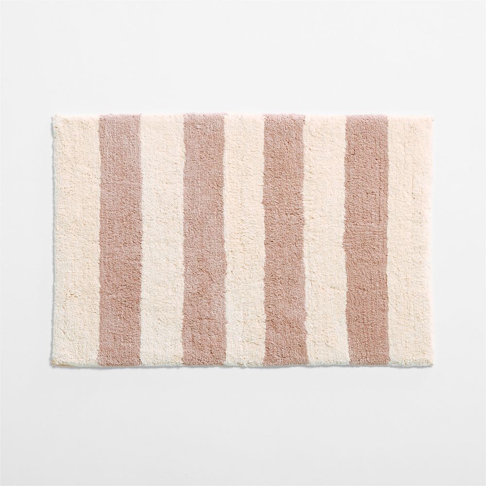 Turkish Organic Cotton Breton Stripe Fair Lilac Kids Bath Mat