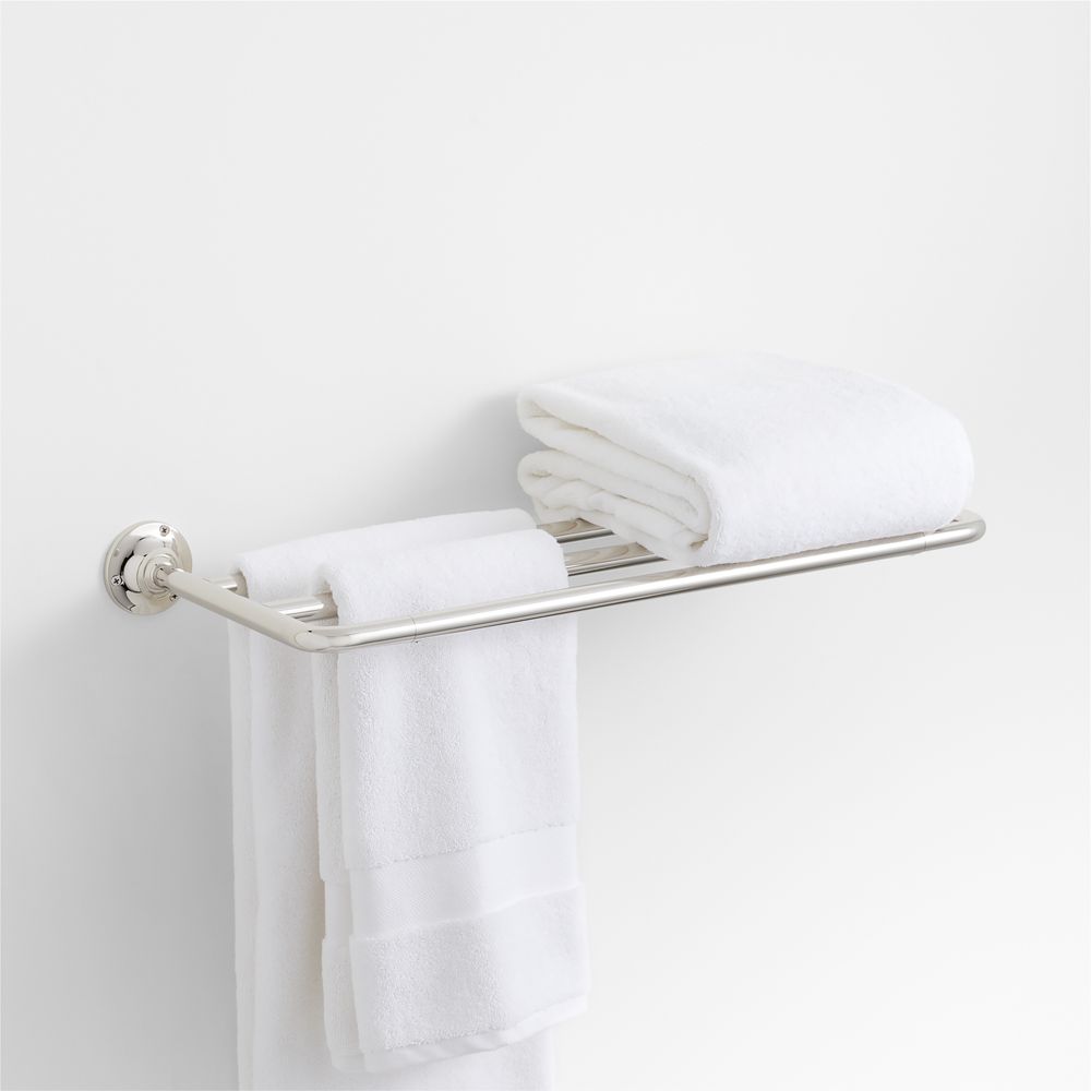 Classic Round Polished Chrome Wall-Mounted Bathroom Towel Rack