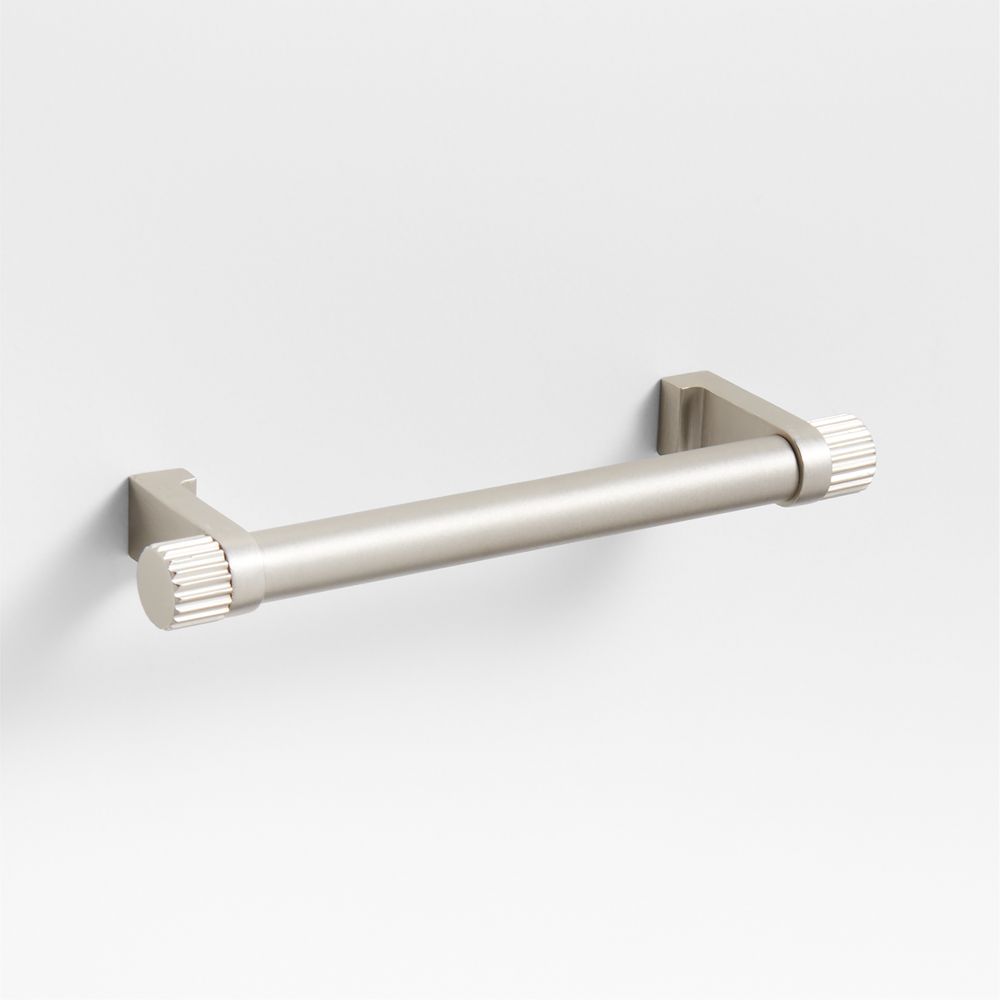Modern Fluted Brushed Nickel Cabinet Drawer Bar Pulls