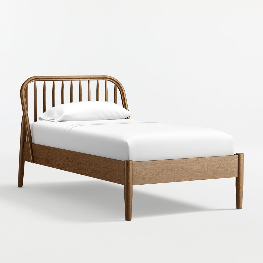 Bodie Spindle Flax Brown Wood Kids Bed