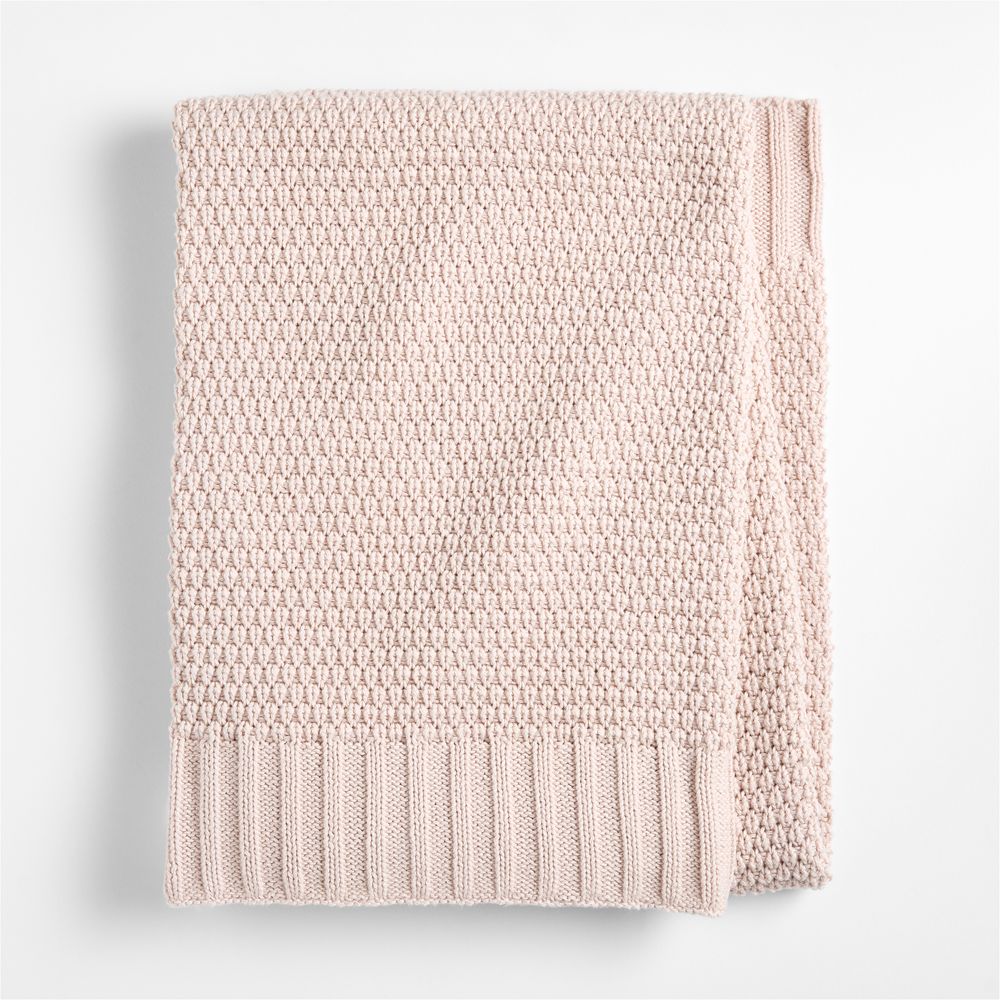 Bubble Knit Lilac Rose Organic Cotton Baby Stroller Blanket