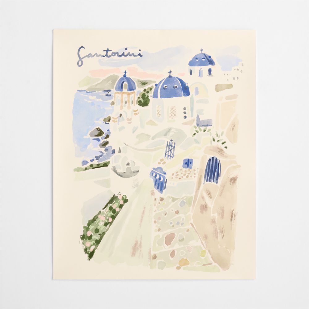 Santorini by Jimmy Thompson 26" x 32" Wall Art Print and Frame