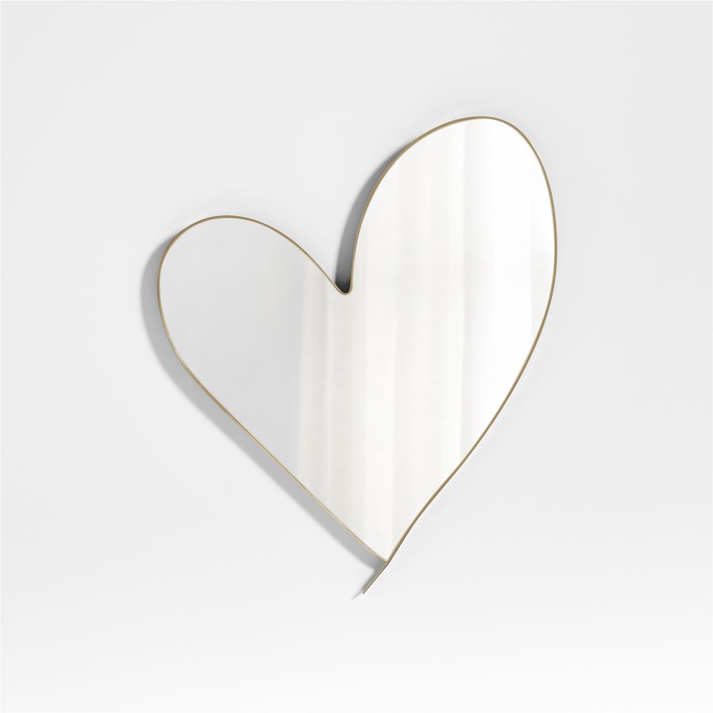 Large Heart 26" Brass Metal Wall Mirror by Leanne Ford