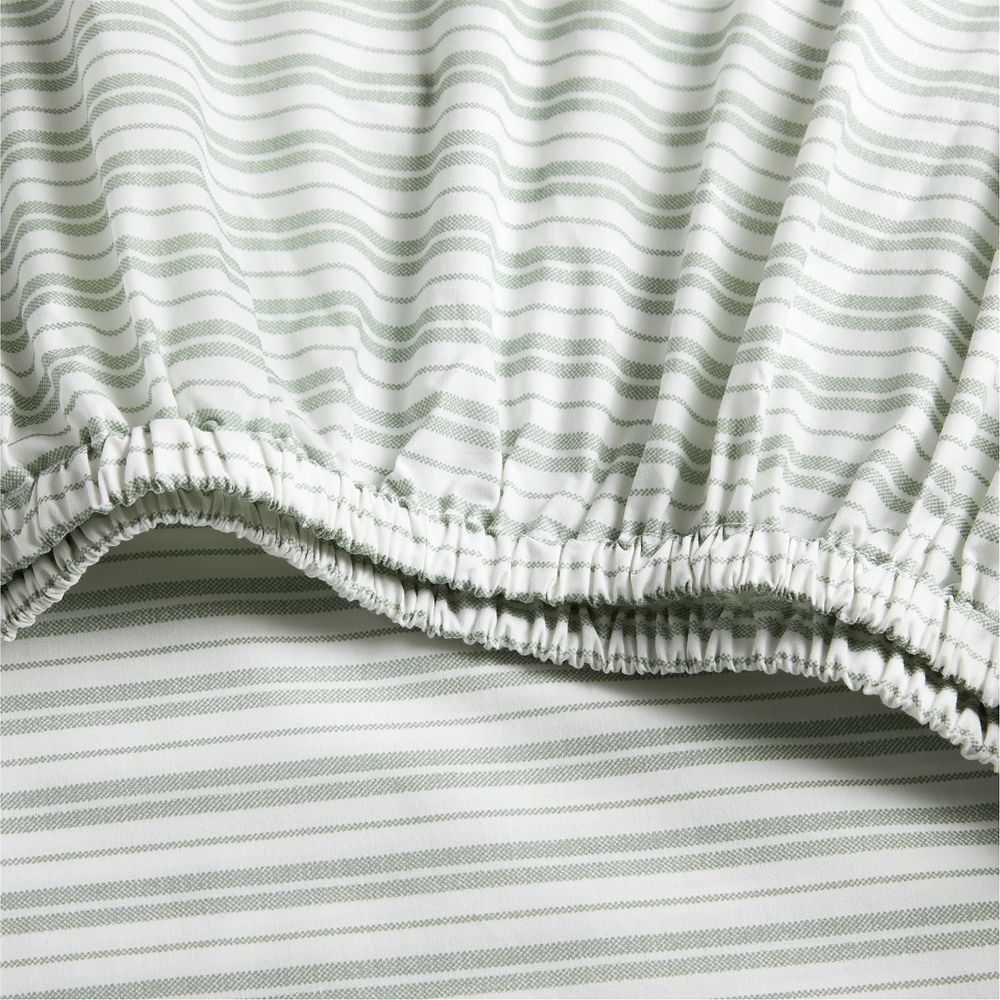 Frenchie Verte Green 100% Organic Cotton Crib Fitted Sheet by Leanne Ford