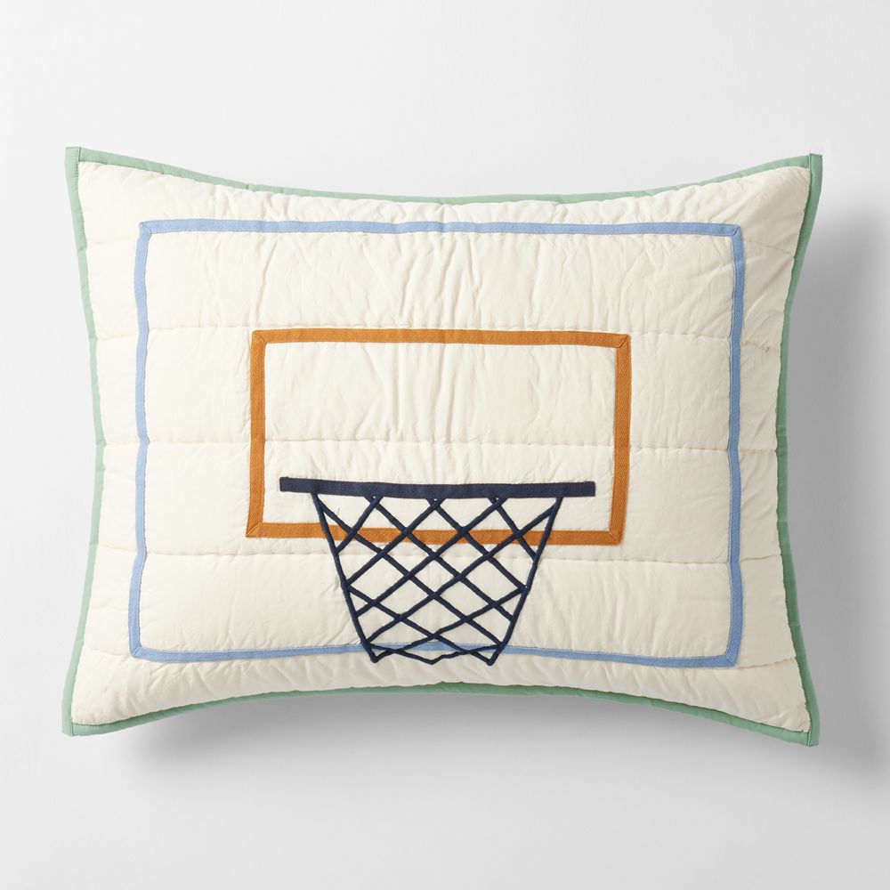 Modern Basketball Kids Organic Cotton Pillow Sham