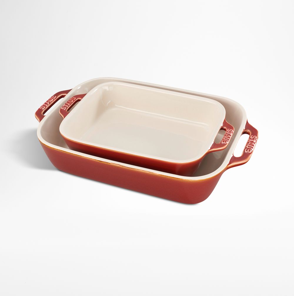 Staub Rustic Red 2-Piece Rectangular Baker Set