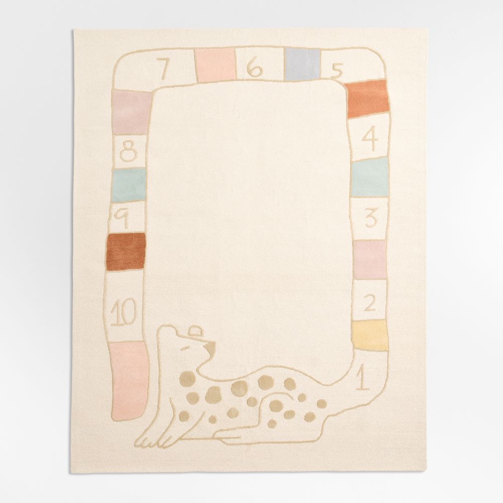 Leopard Hopscotch Wool Kids Area Rug