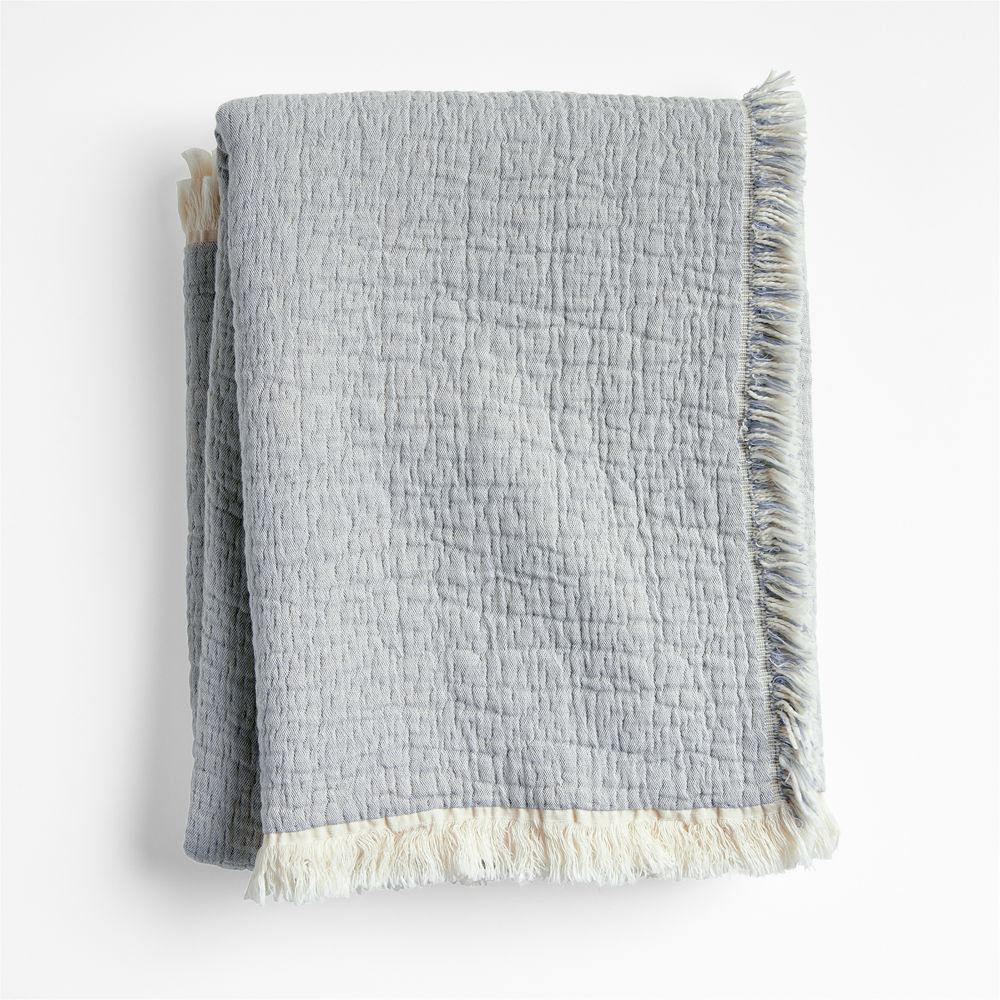Supersoft Organic Cotton Gauze Smoke Blue Kids Blanket