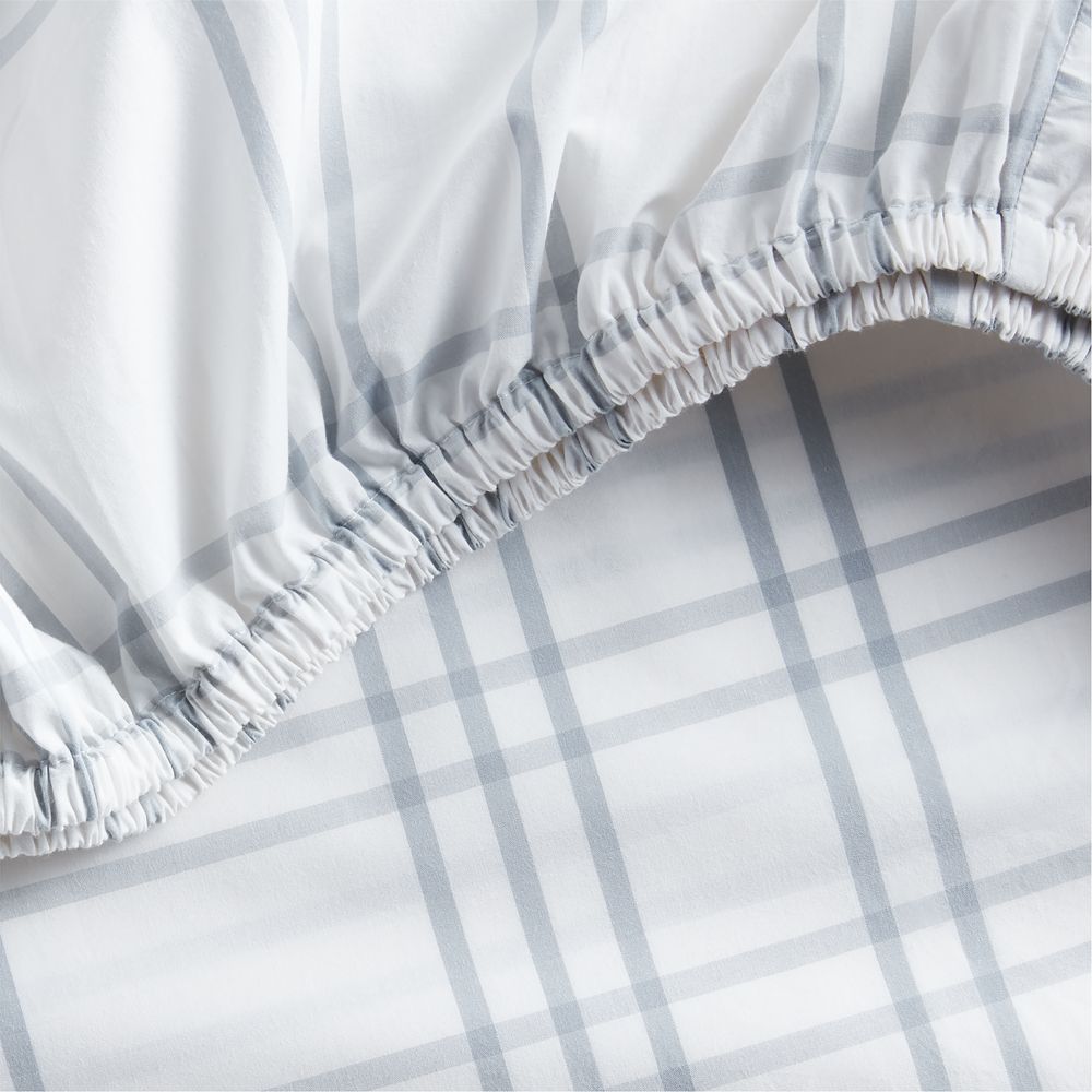 Stax Mist Blue 100% Organic Cotton Baby Crib Fitted Sheet