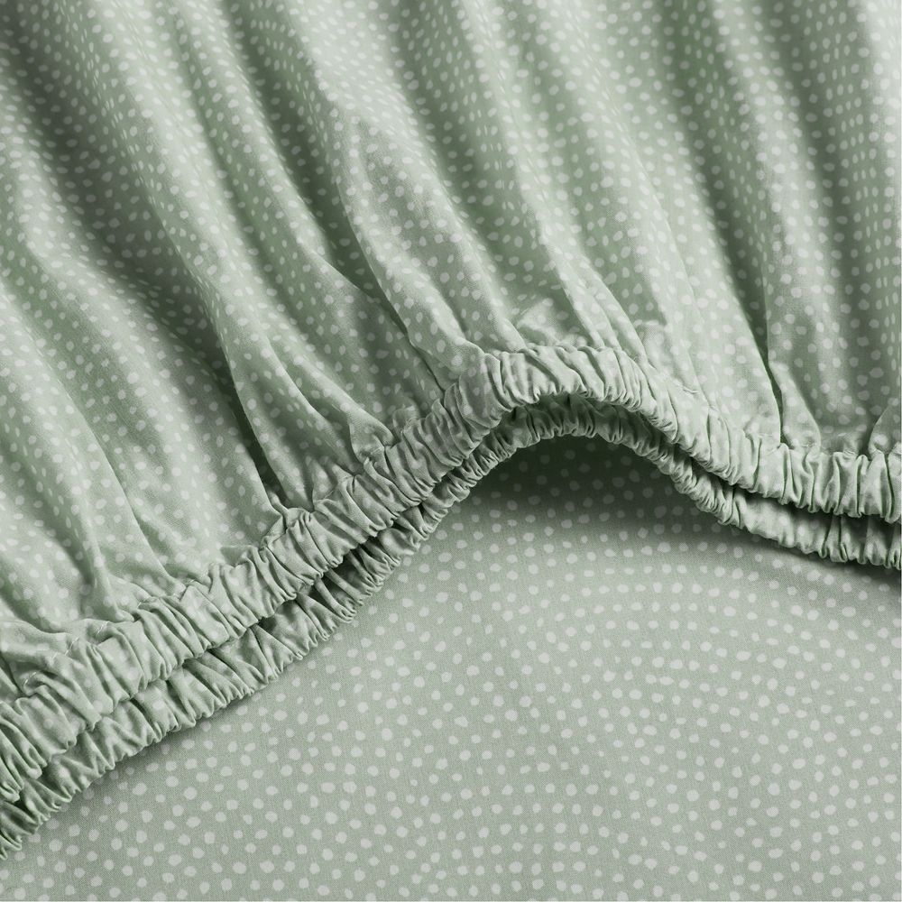 Batik Verte Green 100% Organic Cotton Baby Fitted Crib Sheet by Leanne Ford
