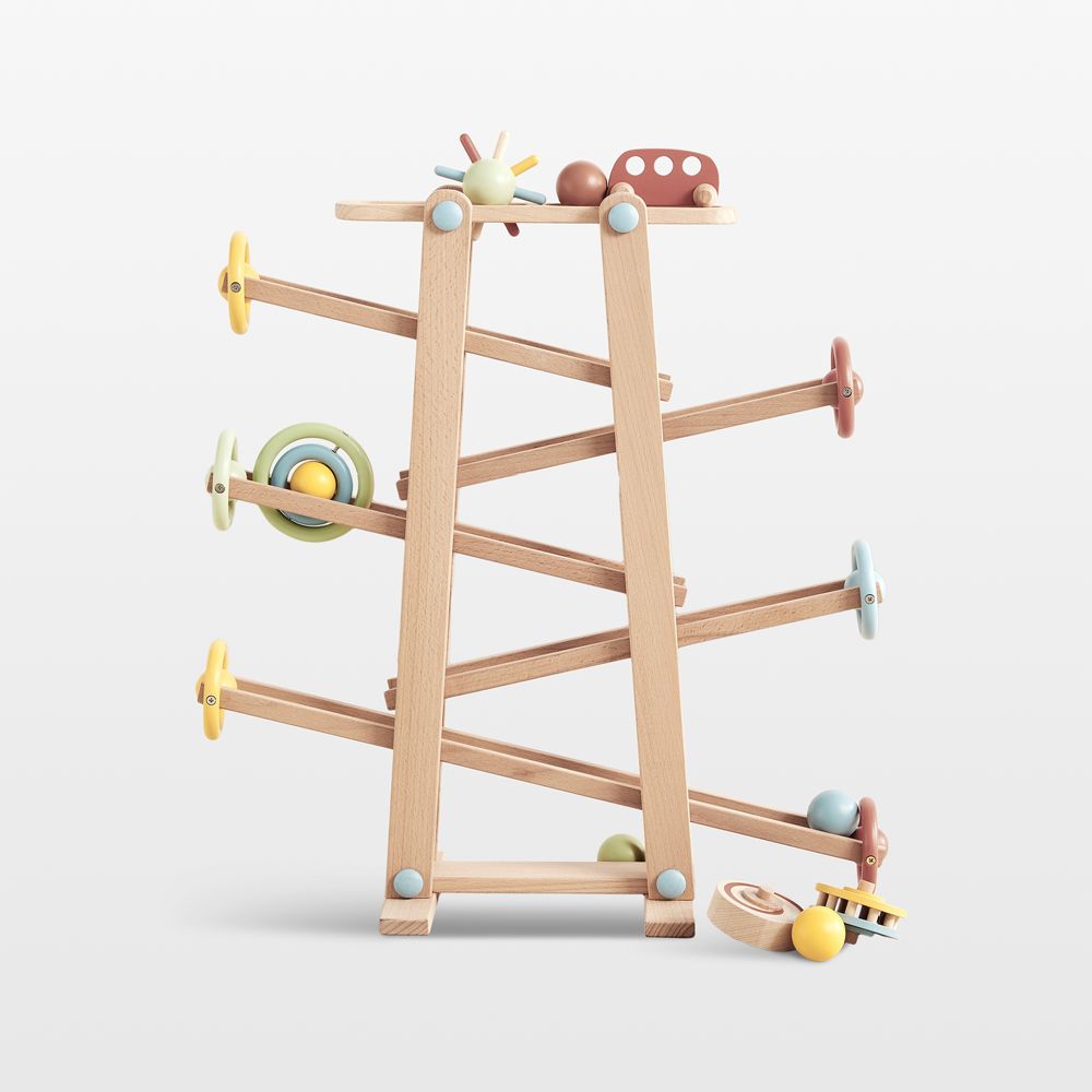 Wonder & Wise by Asweets Wooden Toddler Tumble Track Activity Toy