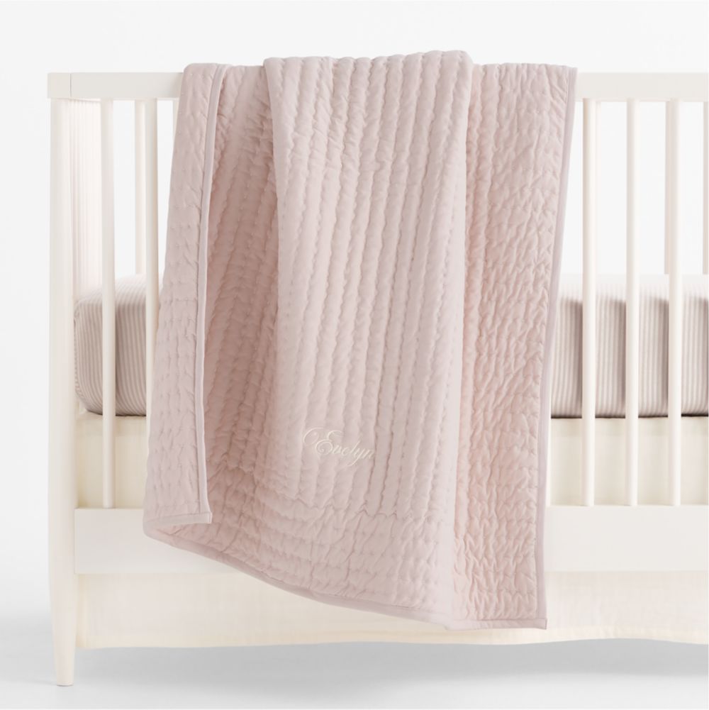Comfy Tee Lilac Rose Heirloom Stitched 100% Organic Cotton Jersey Baby Crib Quilt