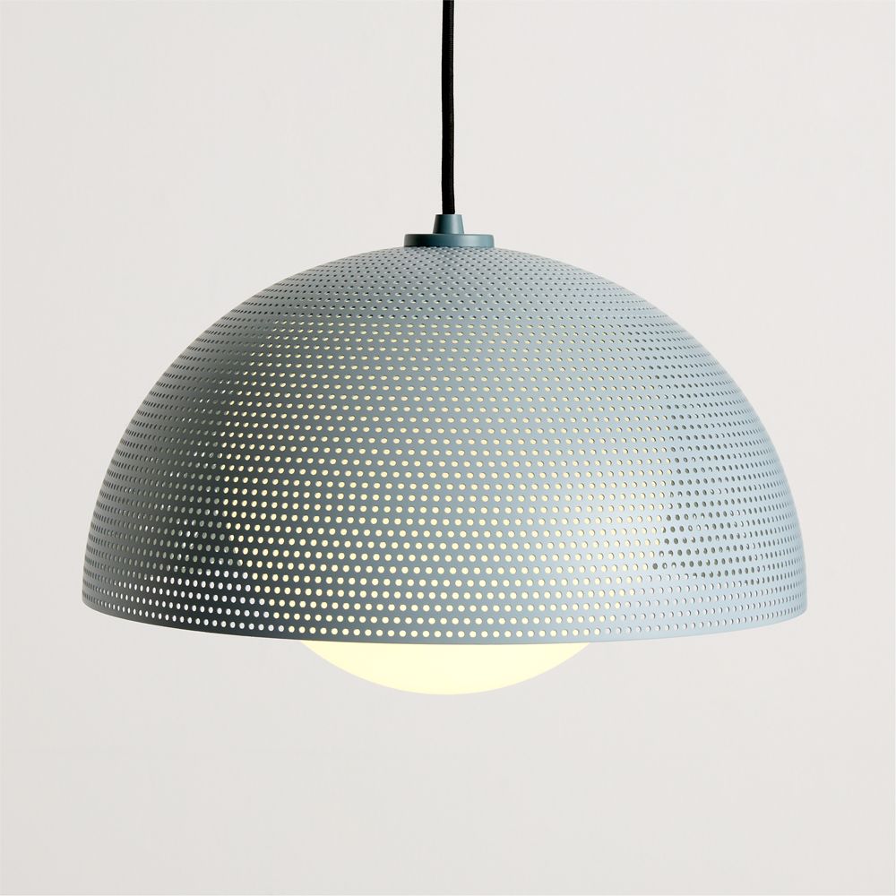 Arlo 16" Perforated Blue Kids Pendant Ceiling Light