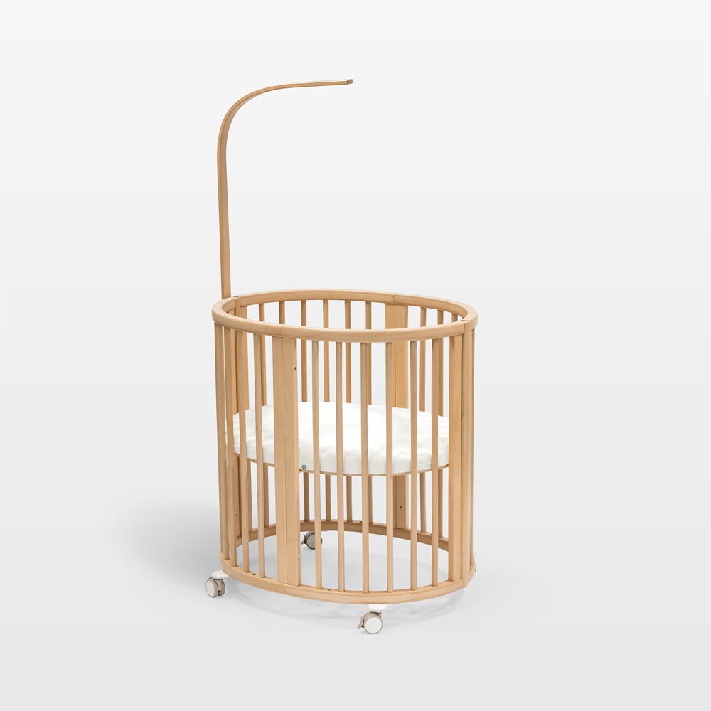 Stokke Sleepi Natural Wood Convertible Mini Crib with Mattress