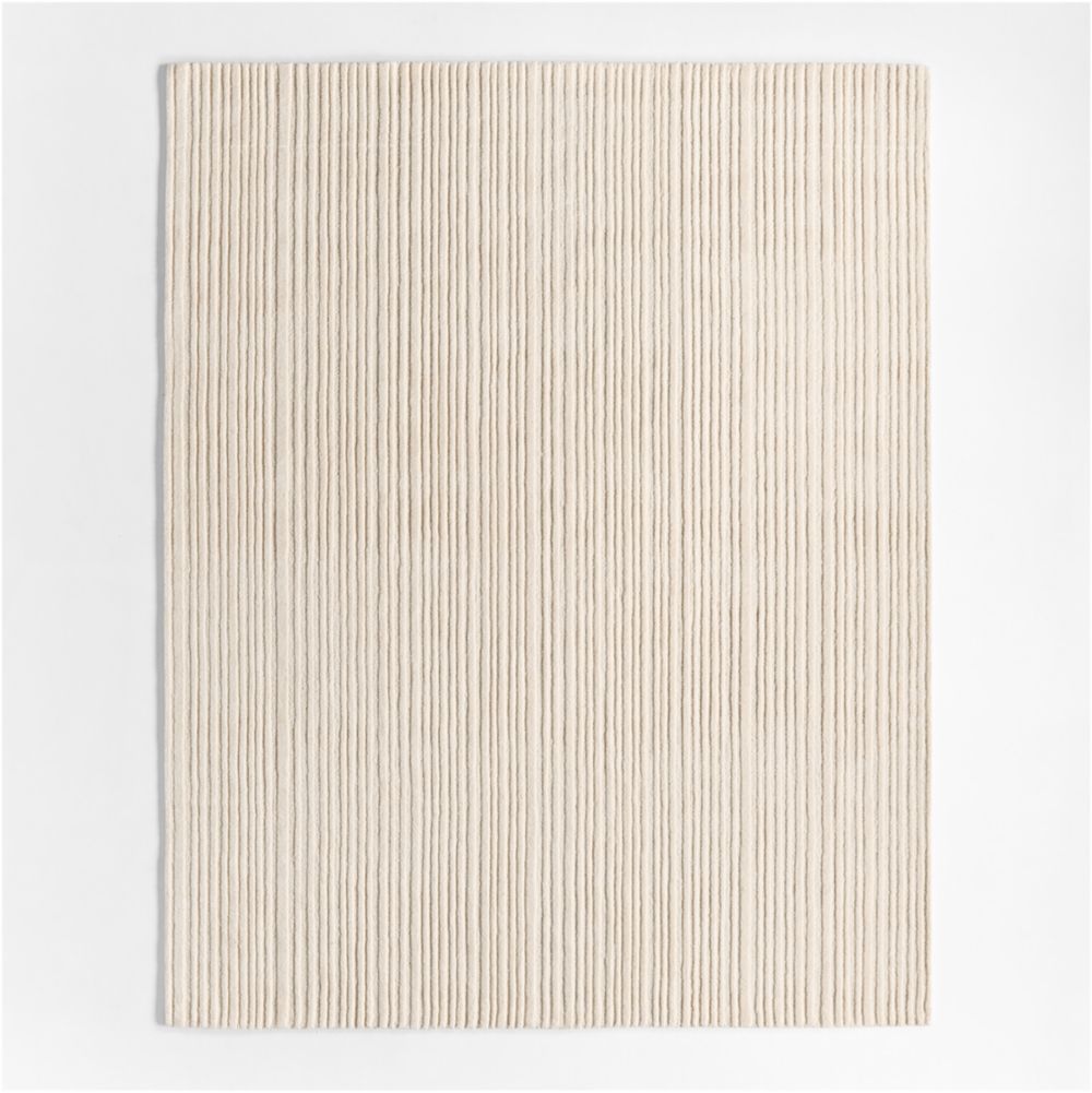 Paloma Textured Stripe Arctic Ivory Kids Wool Area Rug